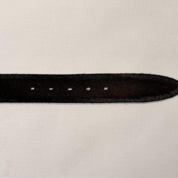 Paul Smith Belt Mens 36 Brown Suede Leather Oval Floral Buckle Made in England - Picture 7 of 11